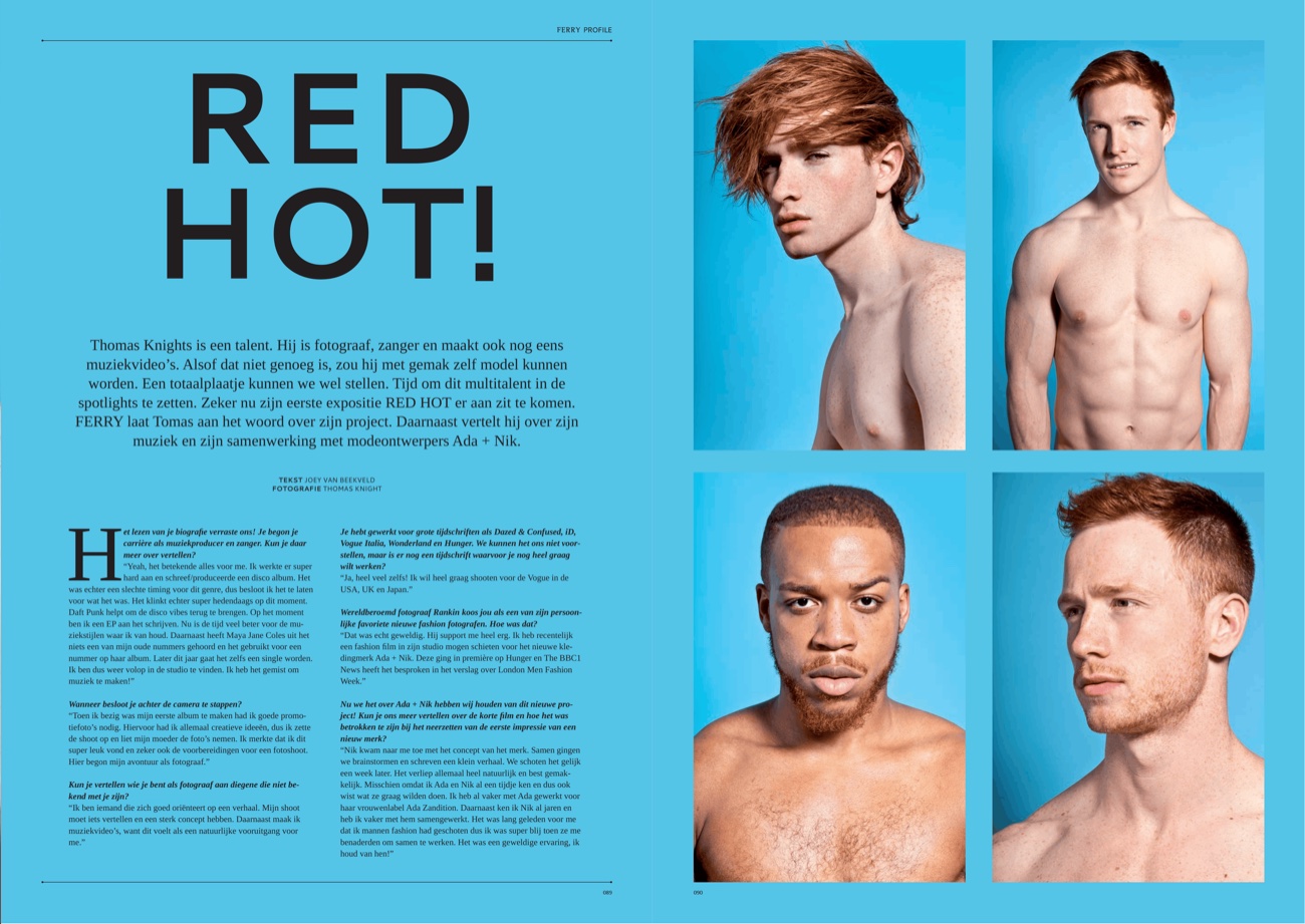 Editorial layout — RED HOT spread