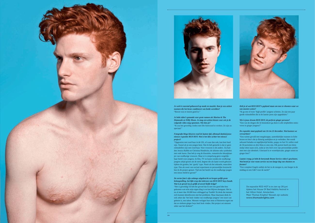 Editorial layout — RED HOT interview spread