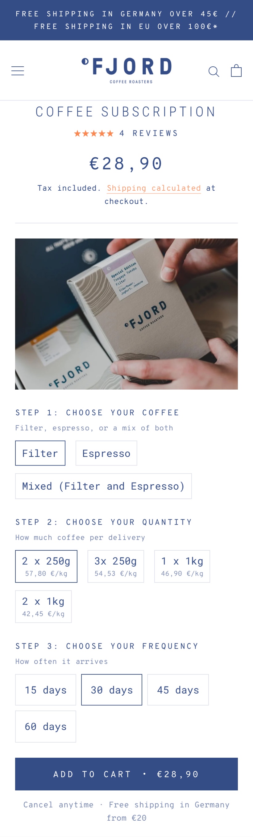 Restructured subscription flow - mobile