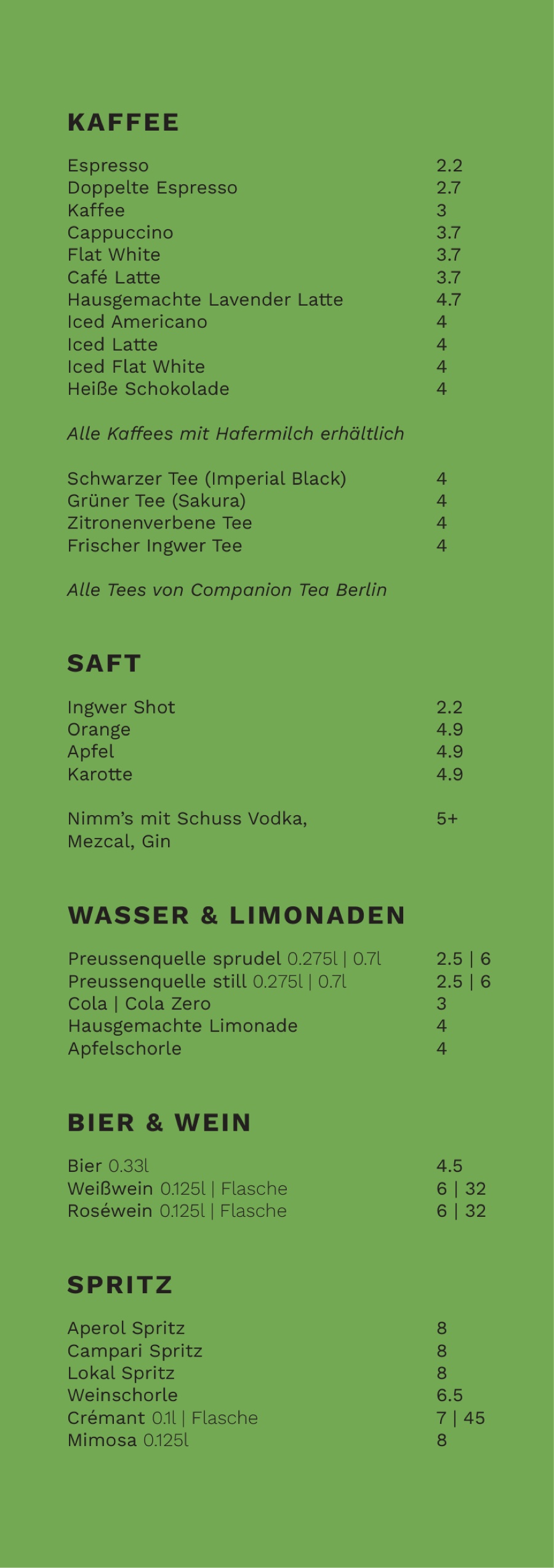 Menu design
