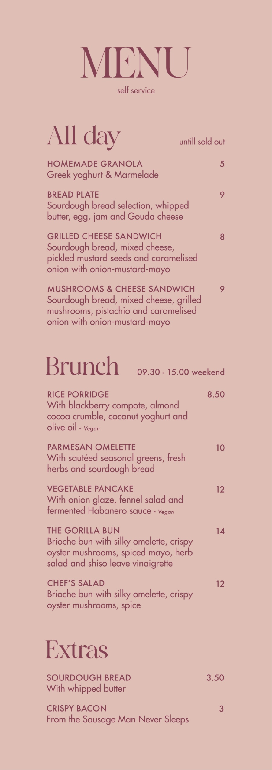 Brunch menu design